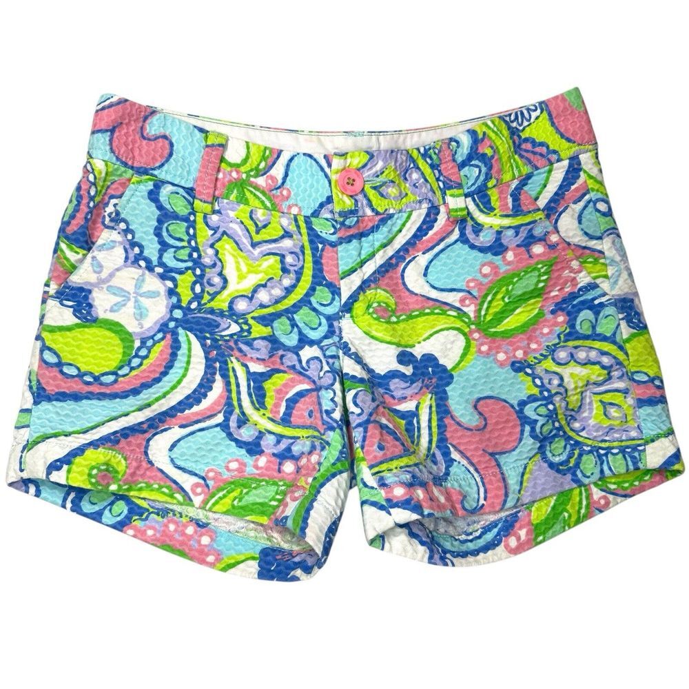 Lilly Pulitzer Shorts Size 0 Pink Green‎ Callahan Conch Republic Beach Coastal